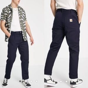 Carhartt WIP abbot regular tapered pants in navy wash